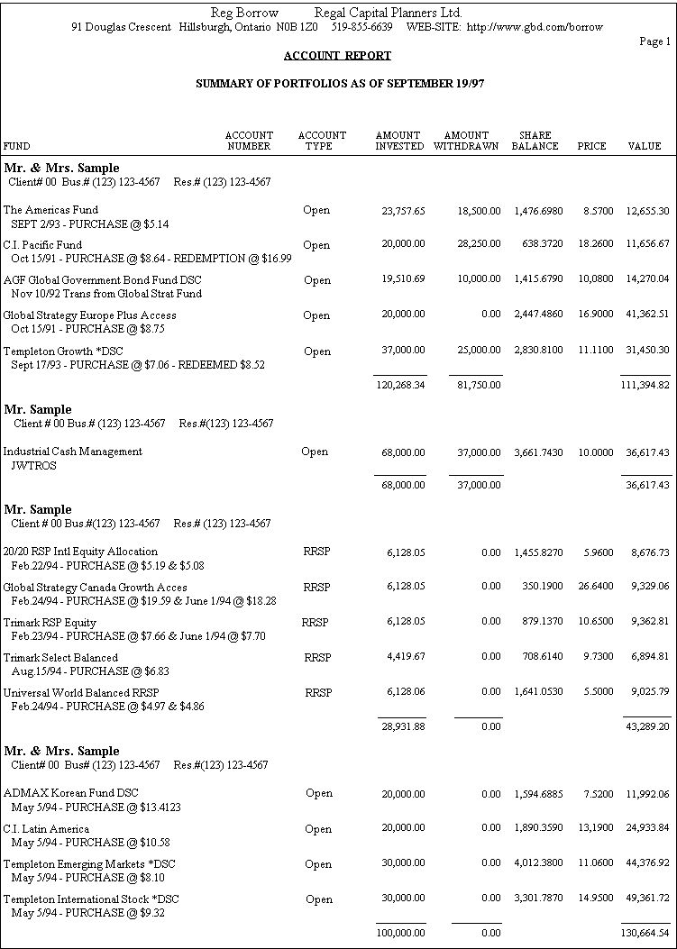 Sample Report